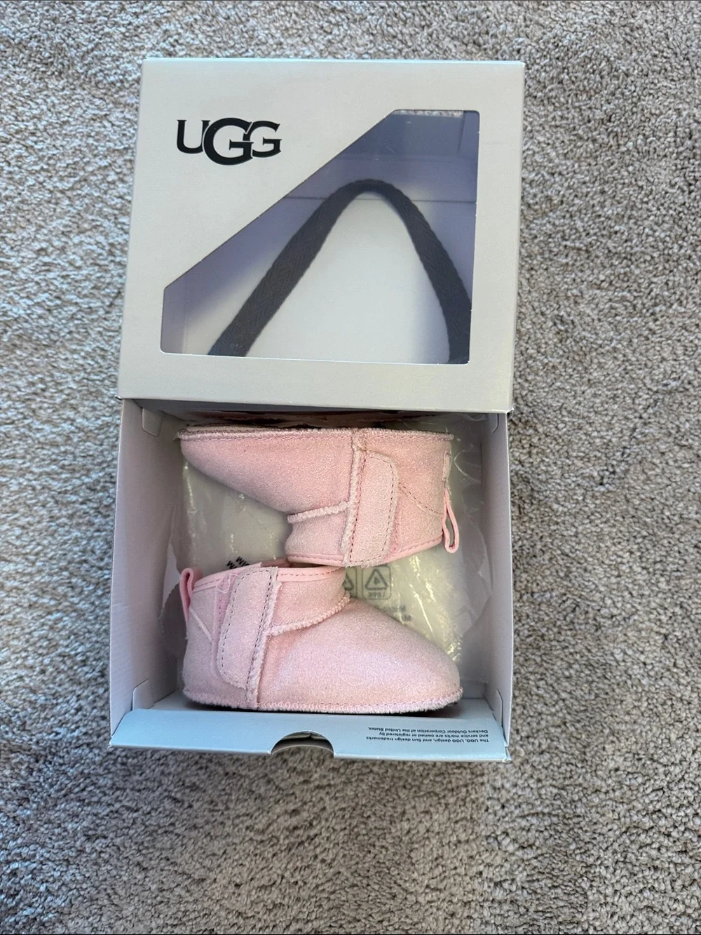 UGG Baby Pink Suede Cozy Booties size 3 baby.